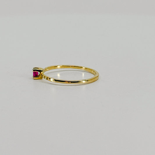 Anillo Solitario Rosa