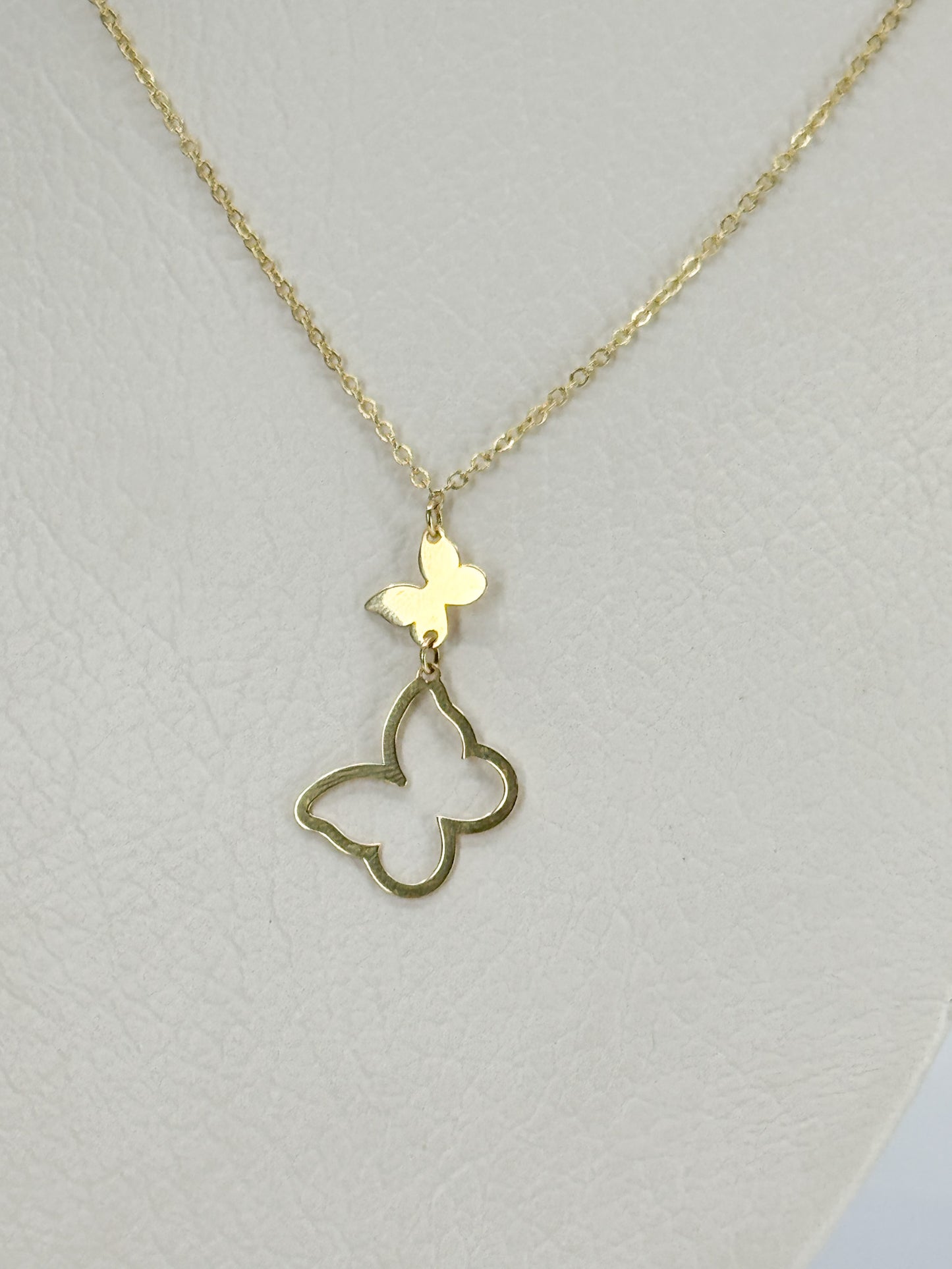 Collar Doble Mariposa Dorada