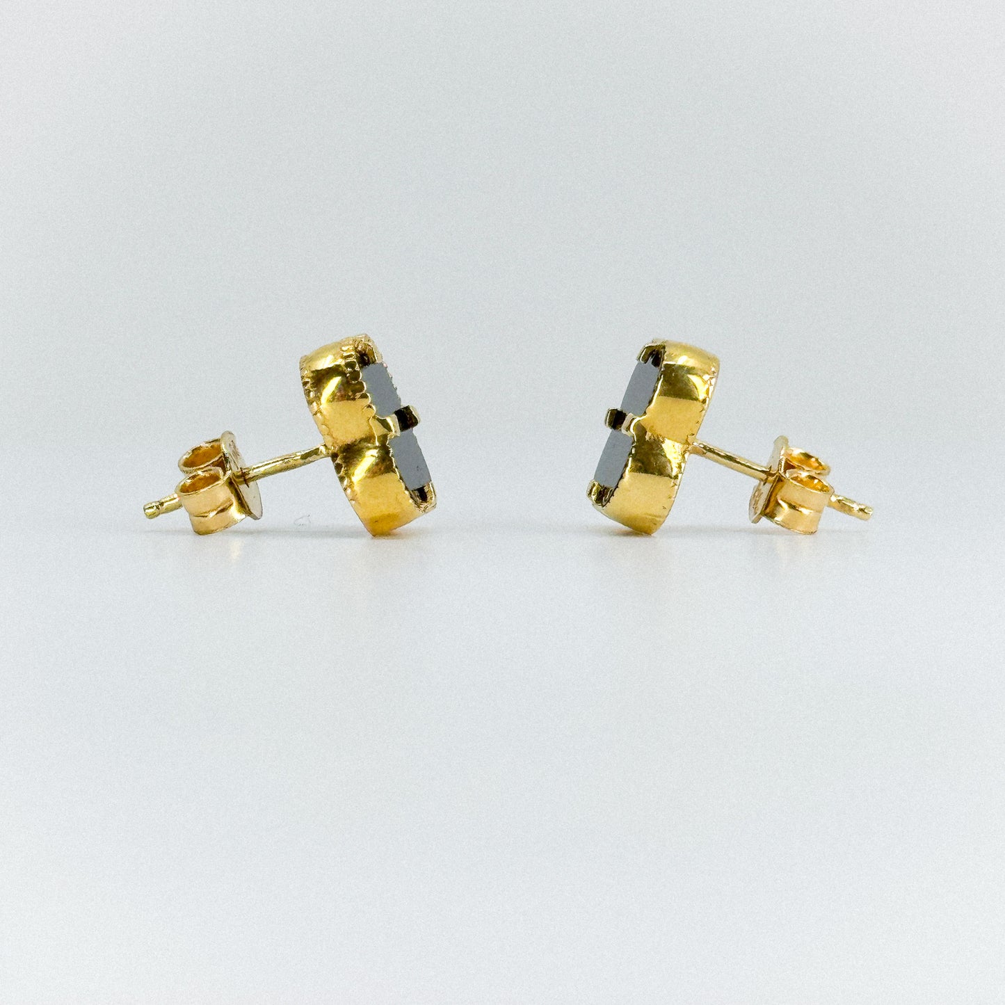 Aretes trébol ónix