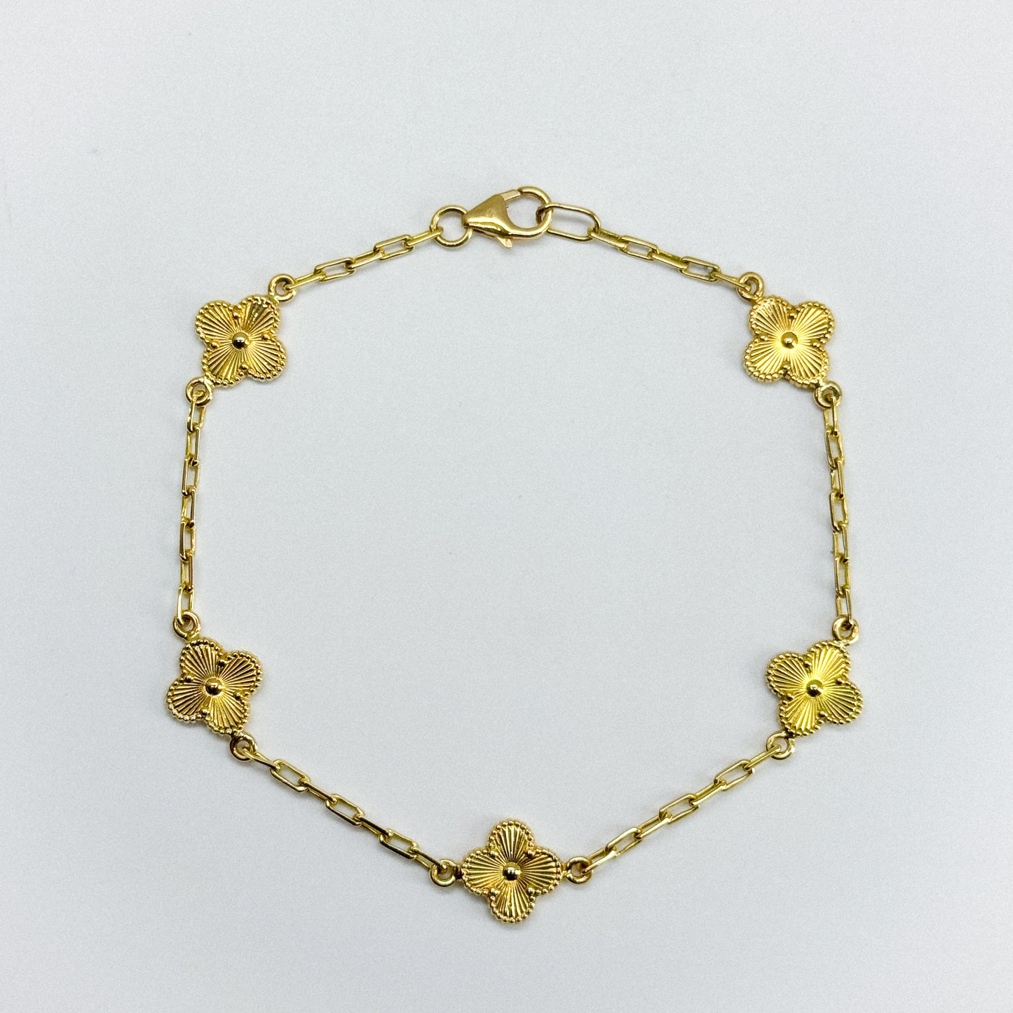 Pulsera Trébol oro 18k