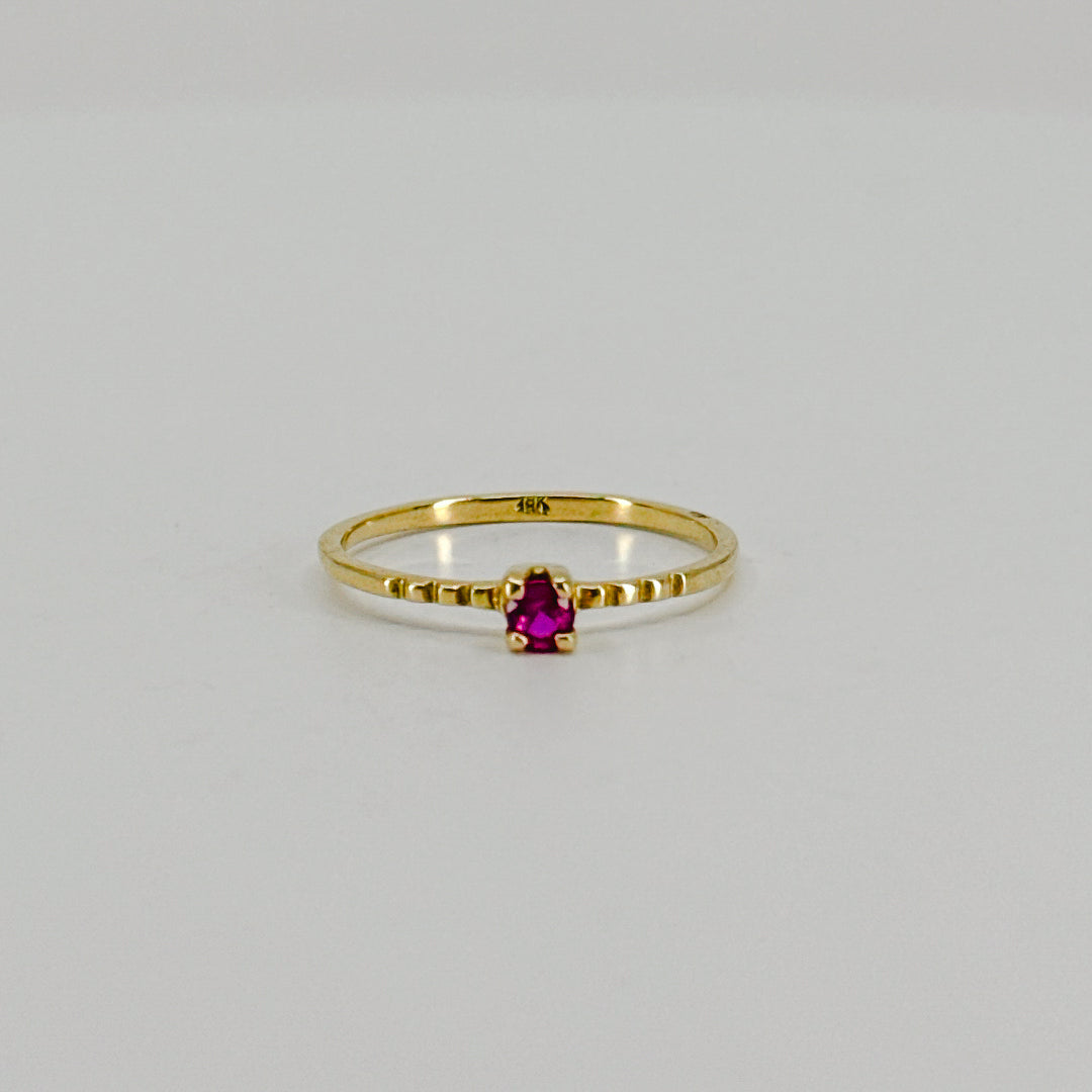Anillo Solitario Rosa