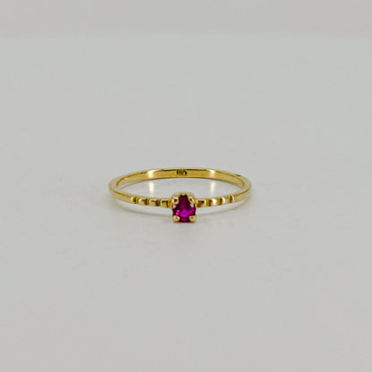 Anillo Solitario Rosa