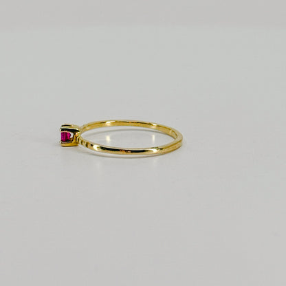 Anillo Solitario Rosa