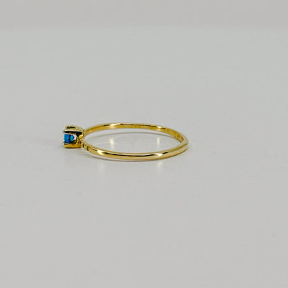 Anillo Solitario Azul