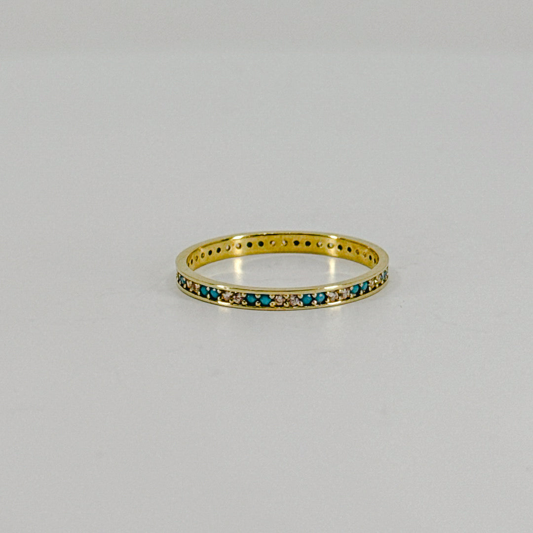 Anillo Cintillo Turquesa