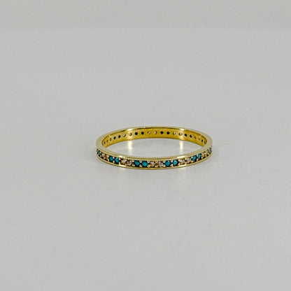 Anillo Cintillo Turquesa