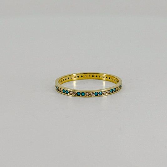 Anillo Cintillo Turquesa