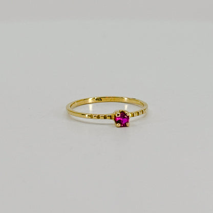 Anillo Solitario Rosa