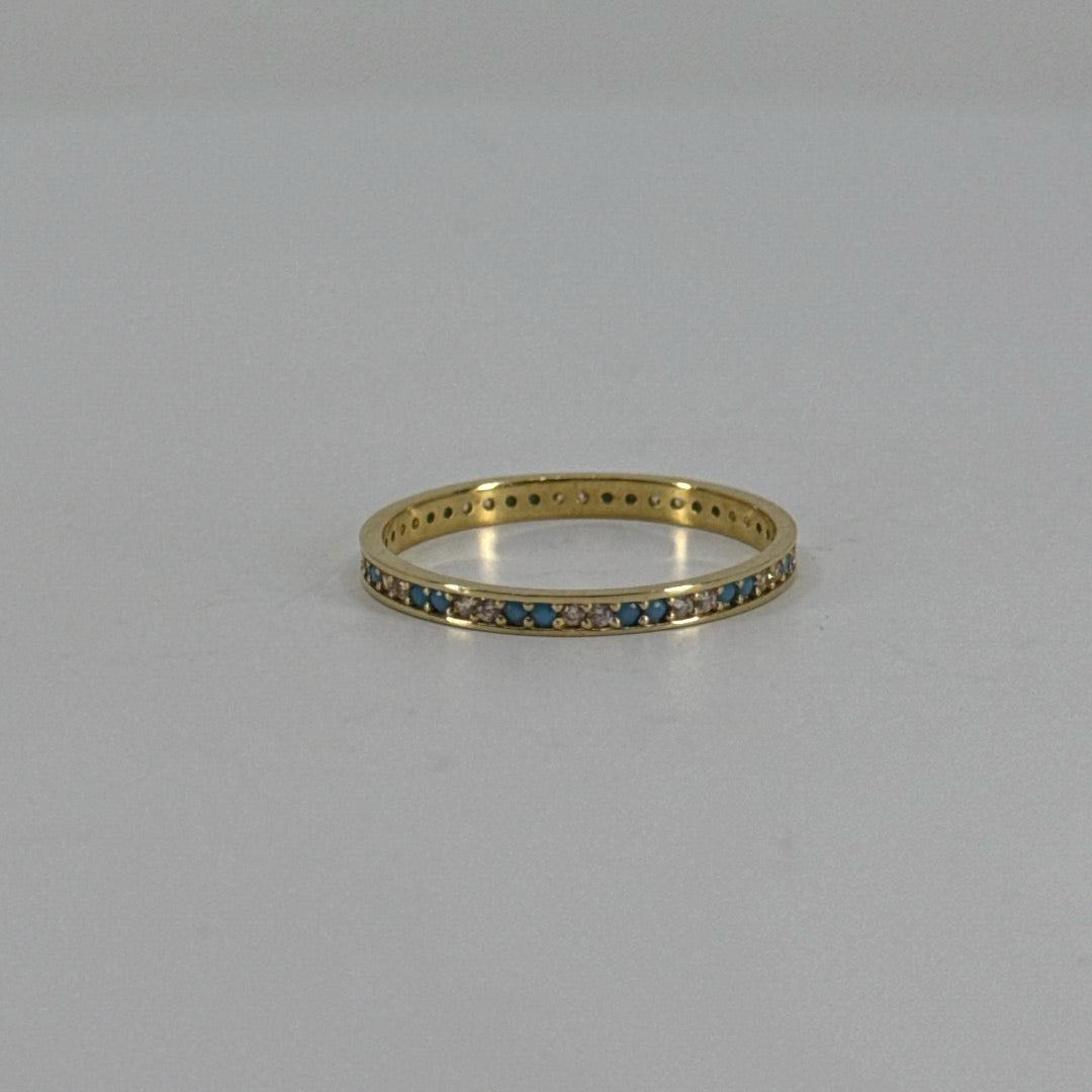 Anillo Cintillo Turquesa