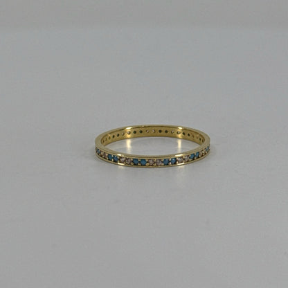 Anillo Cintillo Turquesa