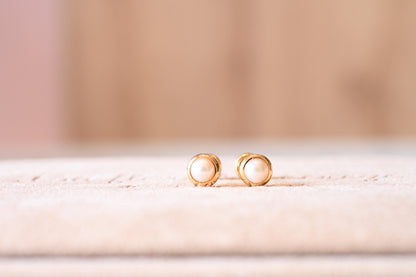 Aretes Dulce Perla en Oro 18K