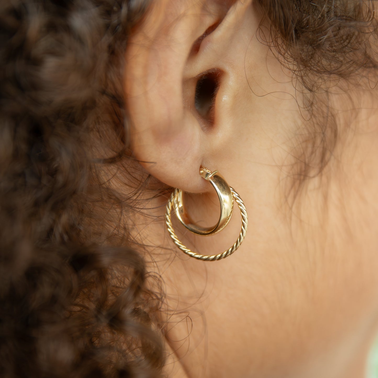 Aretes Argolla Doble Trenza