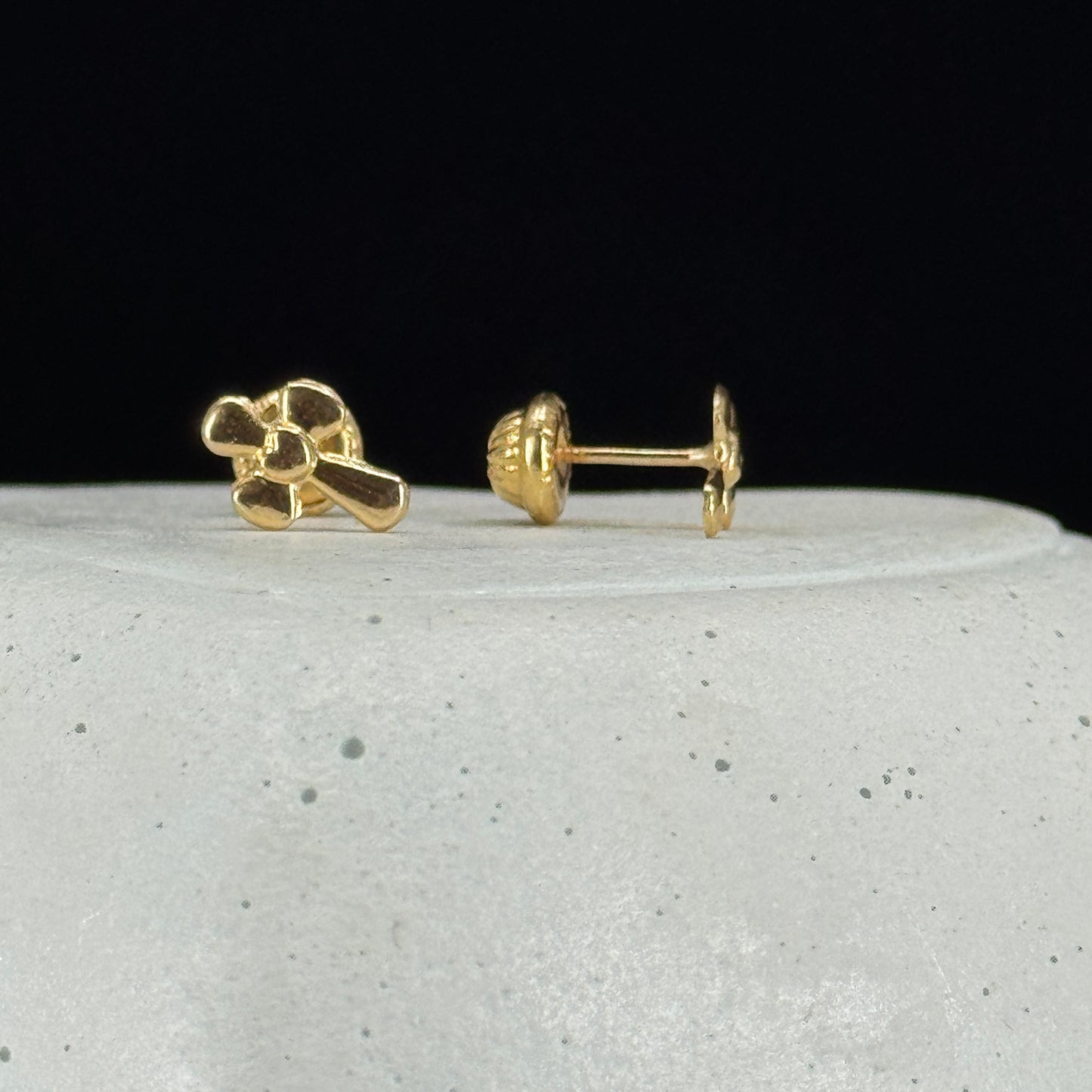 Aretes Cruz Luz en Oro 18K