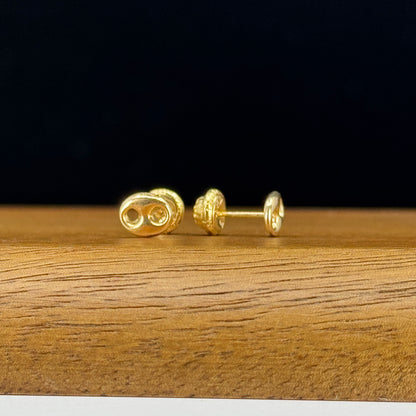 Aretes topito eslabón de marinero