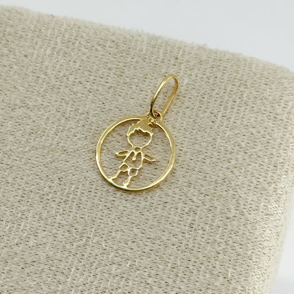 Dije Niño en Placa Redonda oro 18k ✨