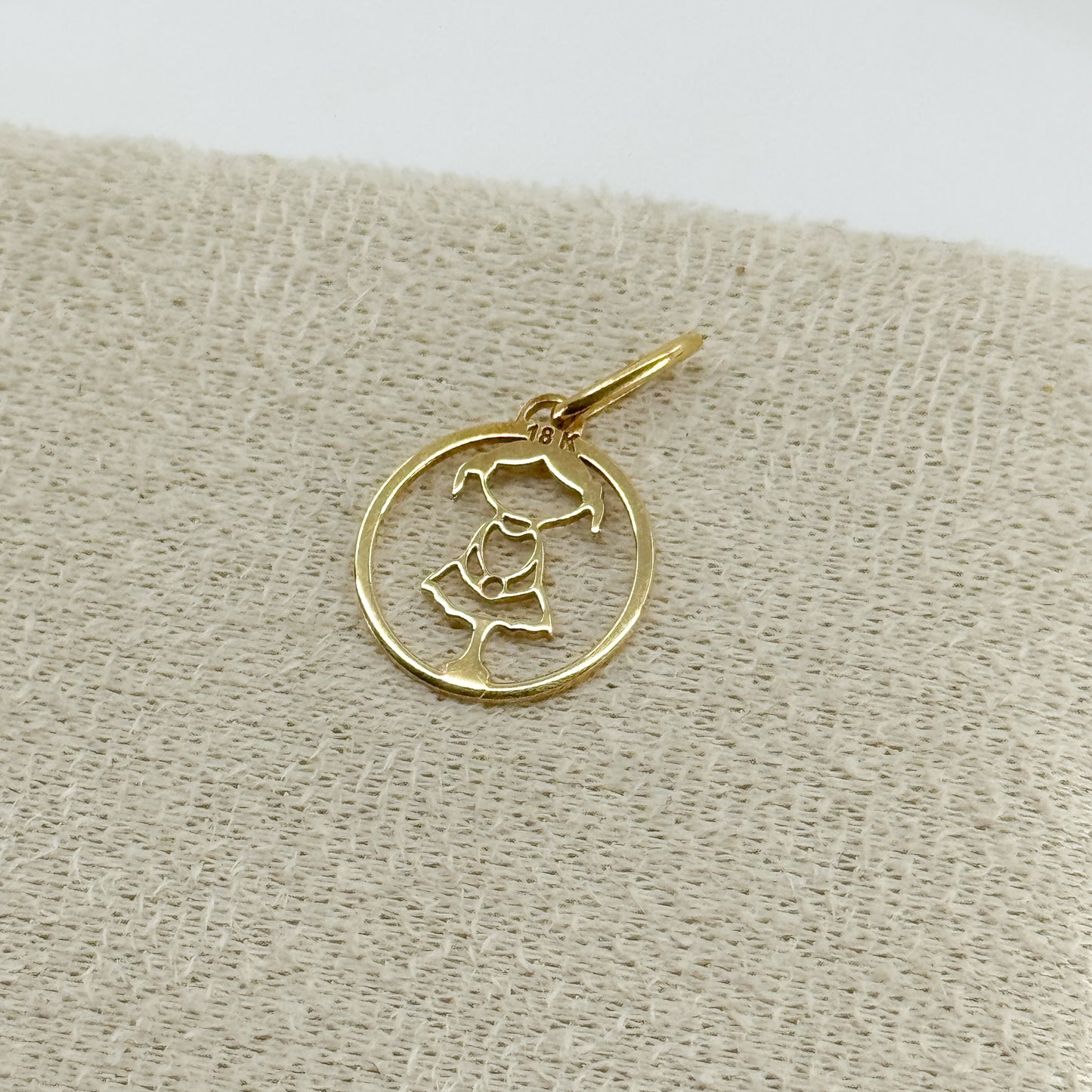 Dije Niña en Placa Redonda oro 18k ✨