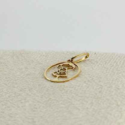 Dije Niña en Placa Redonda oro 18k ✨