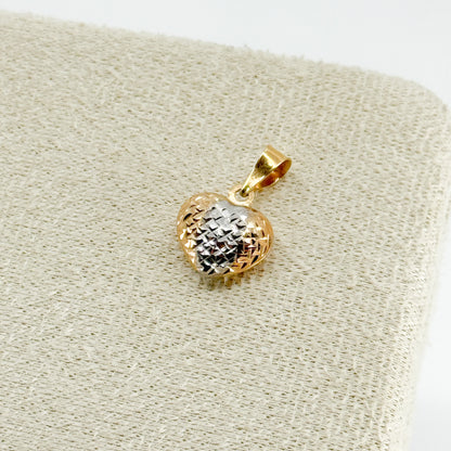 Dije Corazón Tricolor Bombé