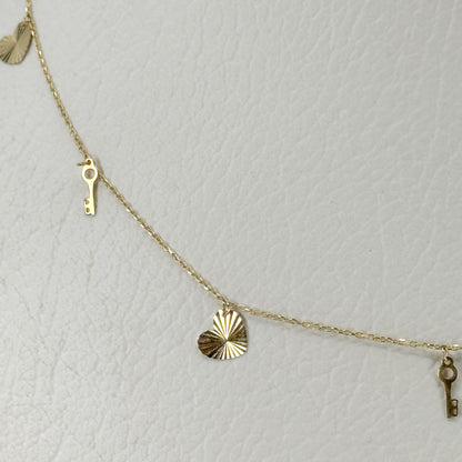 Choker Llaves & Corazones Brillantes 18k