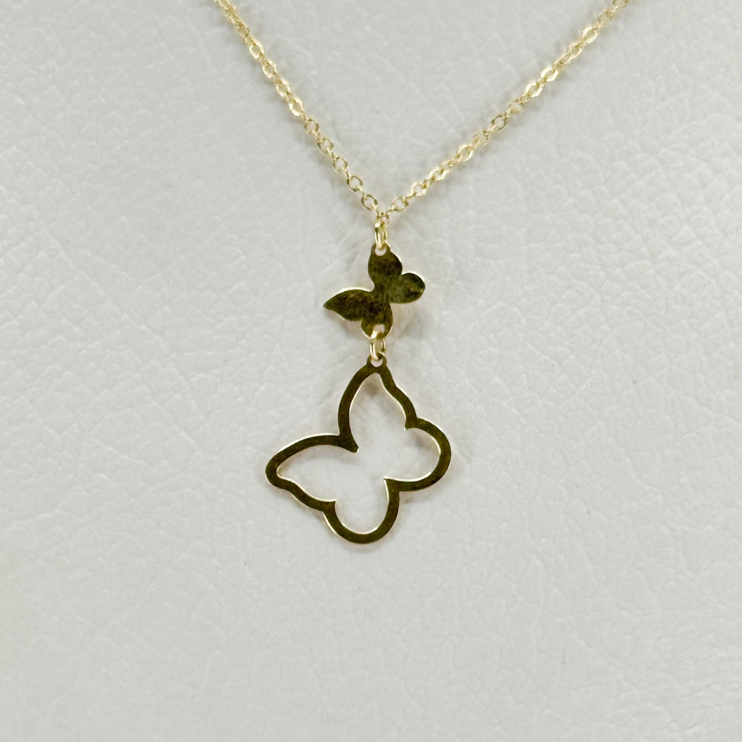 Collar Doble Mariposa Dorada