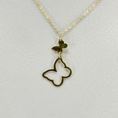 Collar Doble Mariposa Dorada