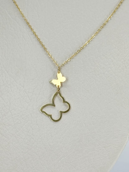 Collar Doble Mariposa Dorada