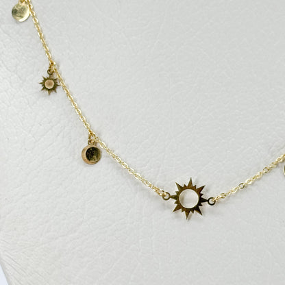 Choker Sol & Lunas Doradas 18k