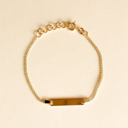 Pulsera Infantil Esclava de Placa en Oro 18k