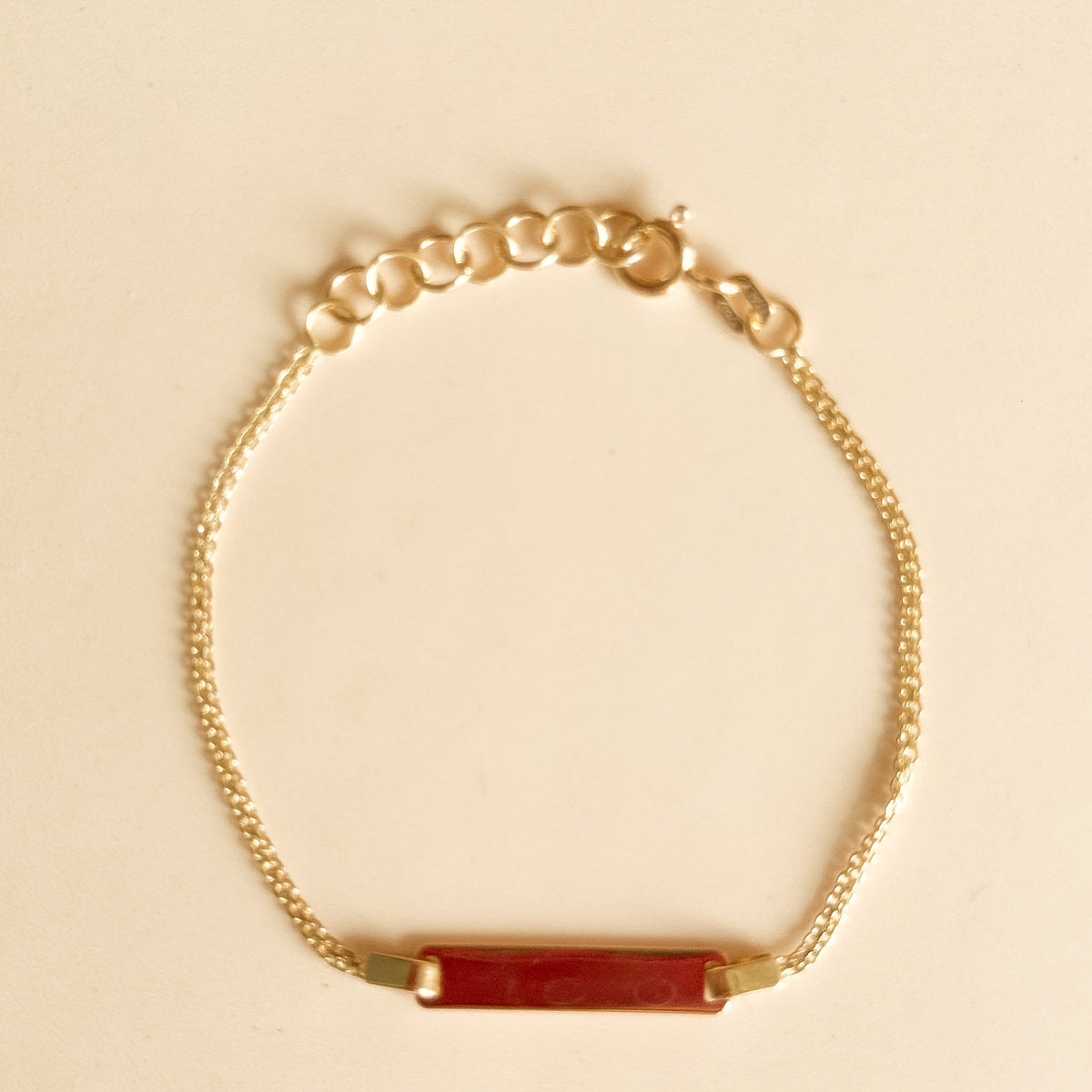 Pulsera Infantil Esclava de Placa en Oro 18k
