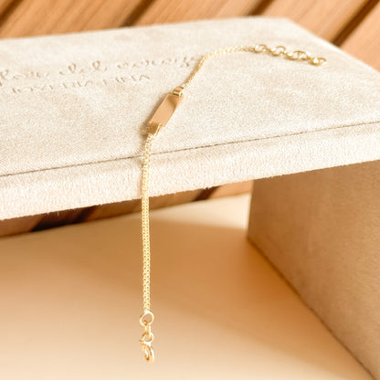 Pulsera Infantil Esclava de Placa en Oro 18k