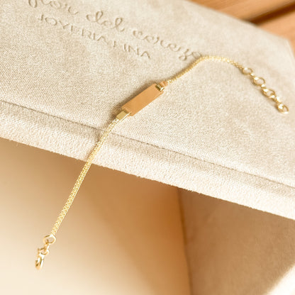 Pulsera Infantil Esclava de Placa en Oro 18k