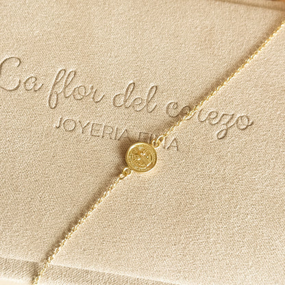 Pulsera Medalla San Benito 10mm en Oro 18k