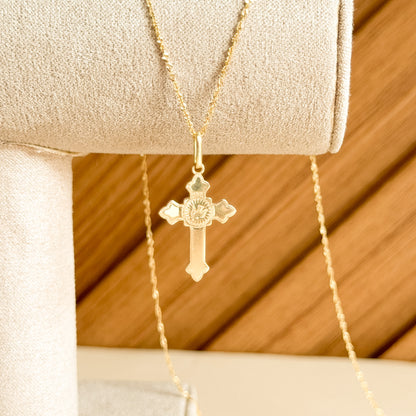 Dije Cruz Religiosa en Oro 18k
