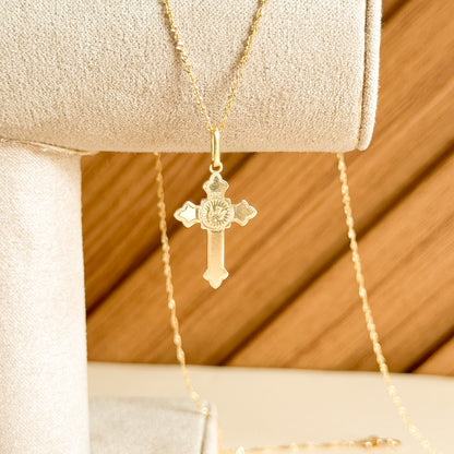 Dije Cruz Religiosa en Oro 18k