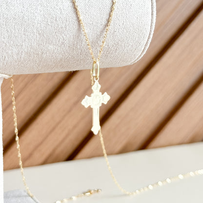 Dije Cruz Religiosa en Oro 18k