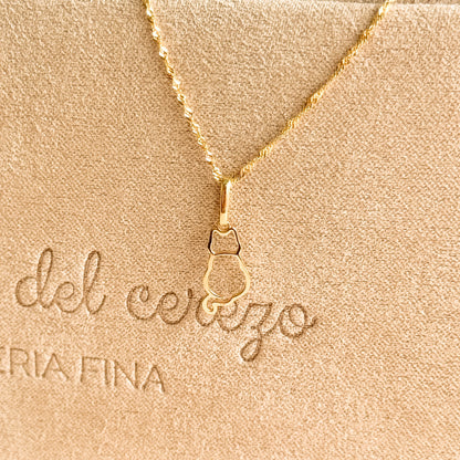 Dije Gato Silueta en Oro 18k