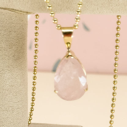 Dije Morganita Gota Natural en Oro 18k