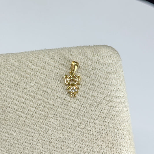 Dije Niña Brillito en Oro 18K