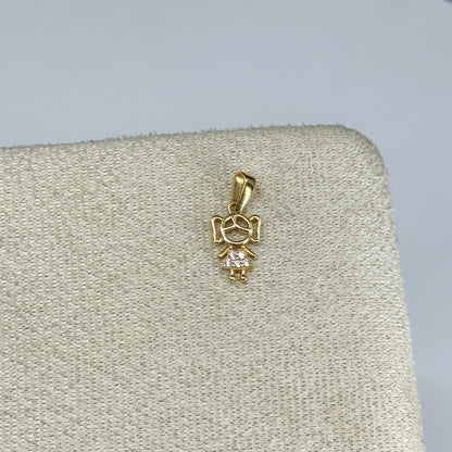 Dije Niña Brillito en Oro 18K
