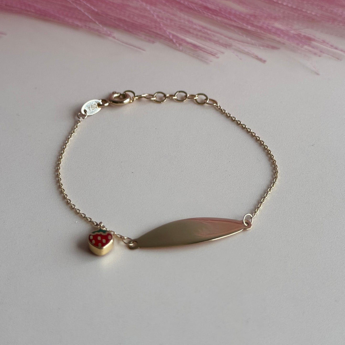 Pulsera Placa Personalizable Corazón Oro 18K