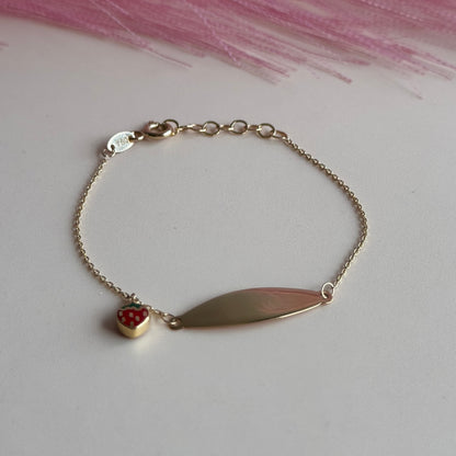 Pulsera Placa Personalizable Corazón Oro 18K