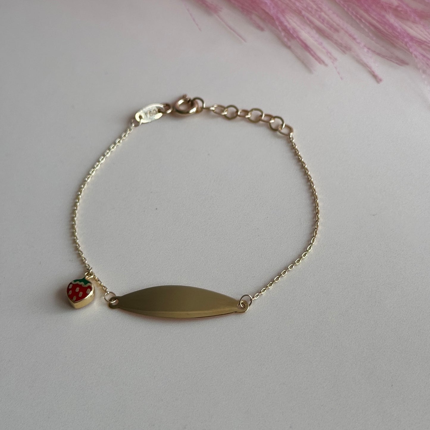 Pulsera Placa Personalizable Corazón Oro 18K