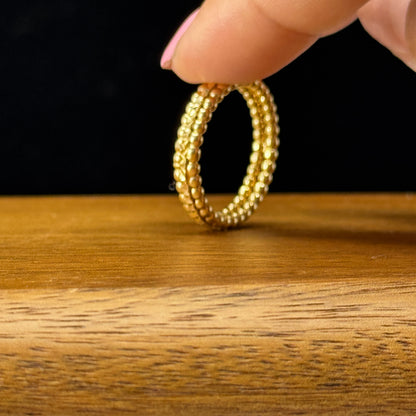 Anillo Textura Doble Oro 18K