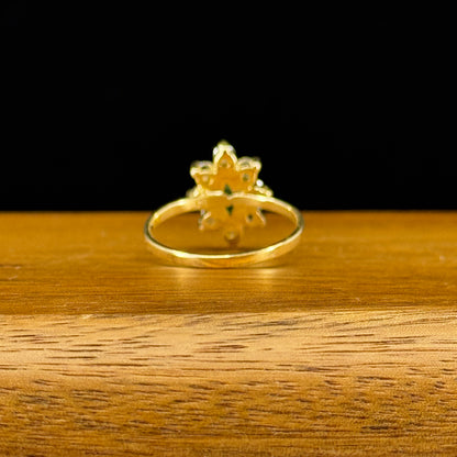 Anillo Esmeralda Colombiana y Diamantes Oro 18K