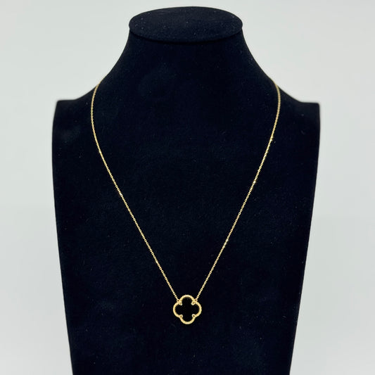 Collar Trébol Noir Delicado – Oro 18K