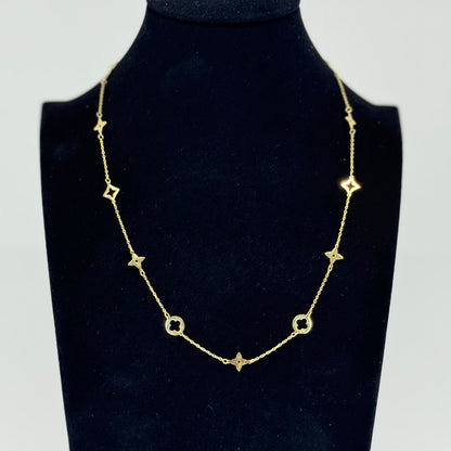 Collar Estrellas & Tréboles – Oro 18K