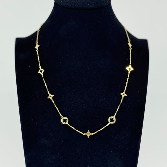 Collar Estrellas & Tréboles – Oro 18K
