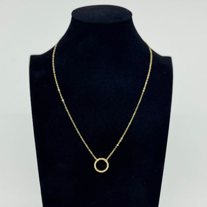 Collar Círculo Minimalista de Oro 18K