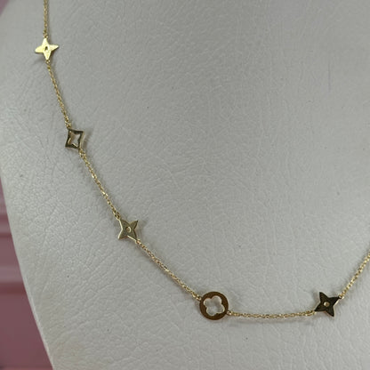 Collar Estrellas & Tréboles – Oro 18K