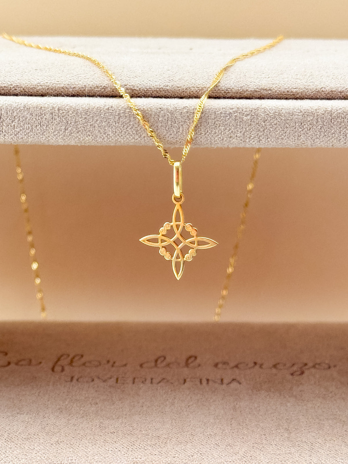 Dije Nudo de Brujas en Oro 18K